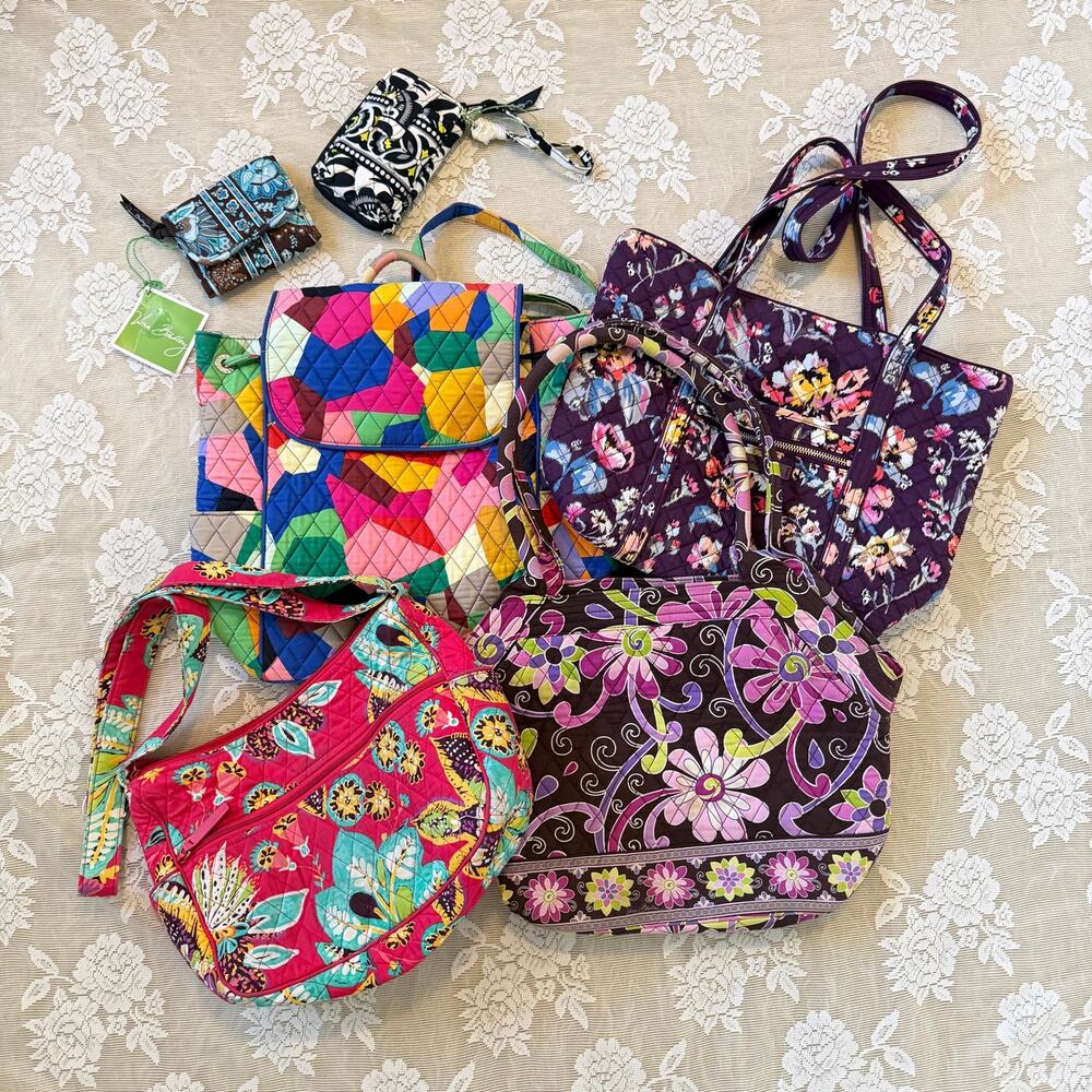 Vera Bradley 6 Piece Bag & Wallet Bundle